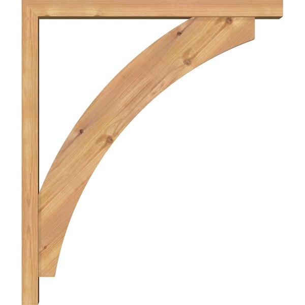 Ekena Millwork Thorton Block Smooth Bracket w/ Offset Brace, Western Red Cedar, 3 1/2"W x 24"D x 28"H - BKT0402X24X28THR05SWR