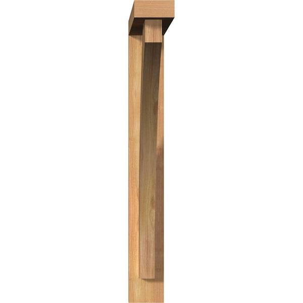 Ekena Millwork Thorton Block Smooth Bracket w/ Offset Brace, Western Red Cedar, 3 1/2"W x 24"D x 28"H - BKT0402X24X28THR05SWR