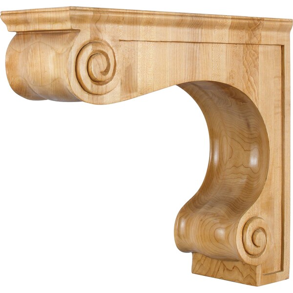 Hardware Resources 4-5/8" Wx14"Dx12-1/2"H Rubberwood Range Hood Corbel - COR9-3RW