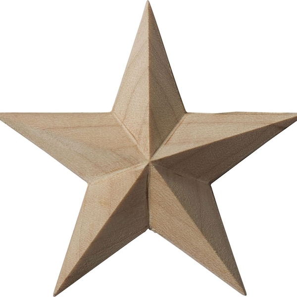 Ekena Millwork 2 3/4"W x 2 3/4"H x 1/2"P Galveston Star Rosette, Rubberwood - ROS02X02GLRW
