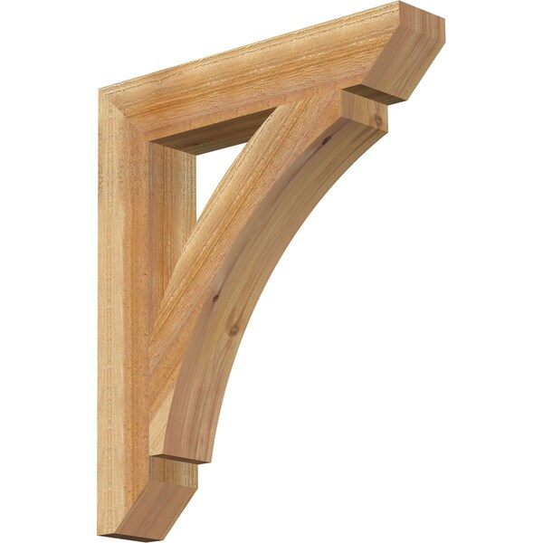 Ekena Millwork Thorton Slat Rough Sawn Bracket, Western Red Cedar, 4"W x 22"D x 26"H - BKT04X22X26THR06RWR