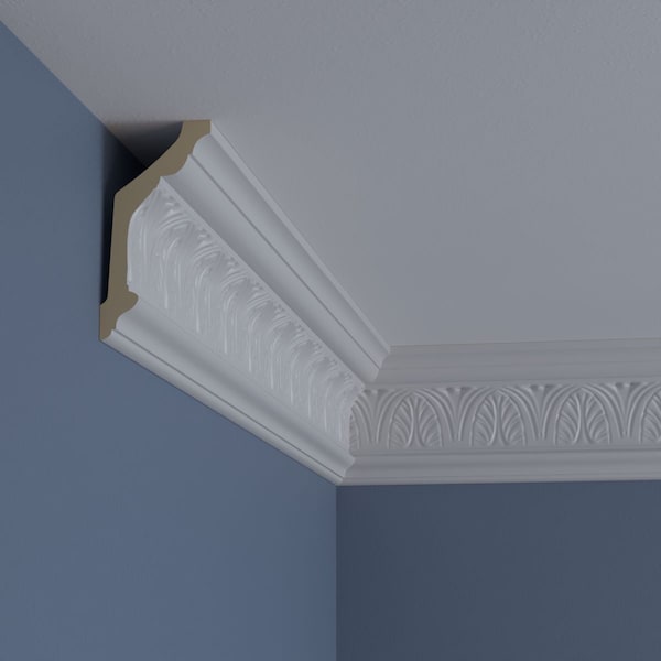 Ekena Millwork 5"H x 2 1/2"P x 5 1/2"F x 94 1/2"L Asa Acanthus Leaf Crown Moulding - MLD04X02X05AS