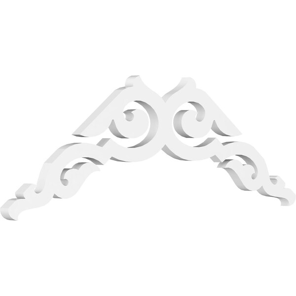 Ekena Millwork Pitch Rotherham Architectural Grade PVC Gable Pediment, 36"W x 13 1/2"H x 1"P (9/12) - GPP036X014X100ROT
