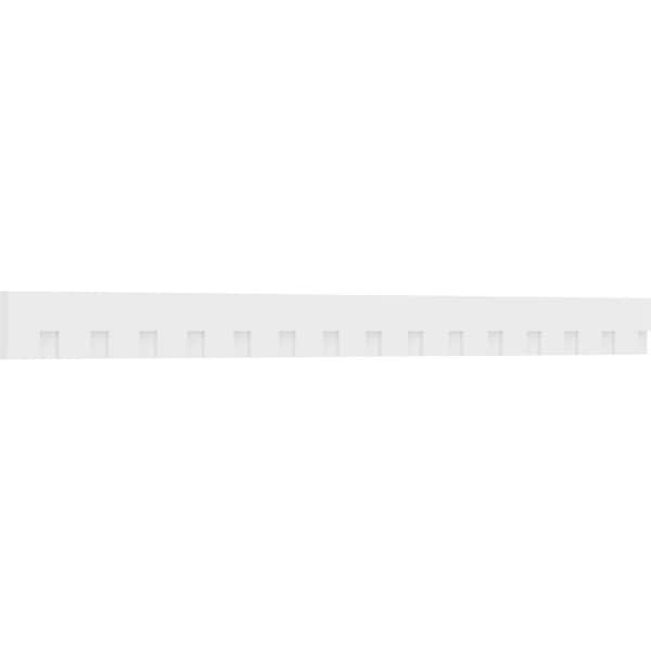 Ekena Millwork Wilson Architectural Grade PVC Dentil Trim w/Backplate, 6"H x 1"P x 90"L - DENP06WIL01