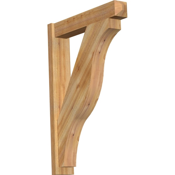 Ekena Millwork Funston Rough Sawn Craftsman Outlooker, Western Red Cedar, 6"W x 30"D x 42"H - OUT06X30X42FST04RWR
