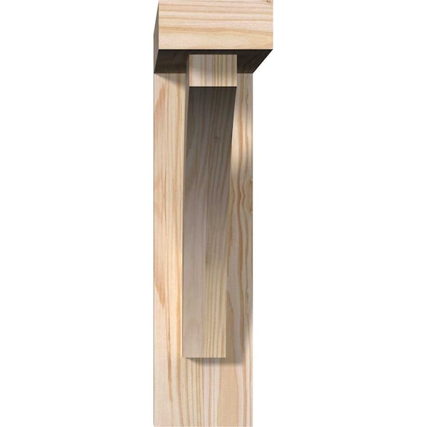 Ekena Millwork Thorton Block Smooth Bracket w/ Offset Brace, Douglas Fir, 3 1/2"W x 14"D x 14"H - BKT0402X14X14THR05SDF