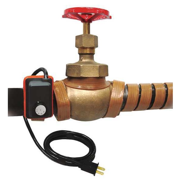 Briskheat Heating Tape, Adjustable Thermostat Control, 240VAC, 864W, 2"W x 2'L - HSTAT302004