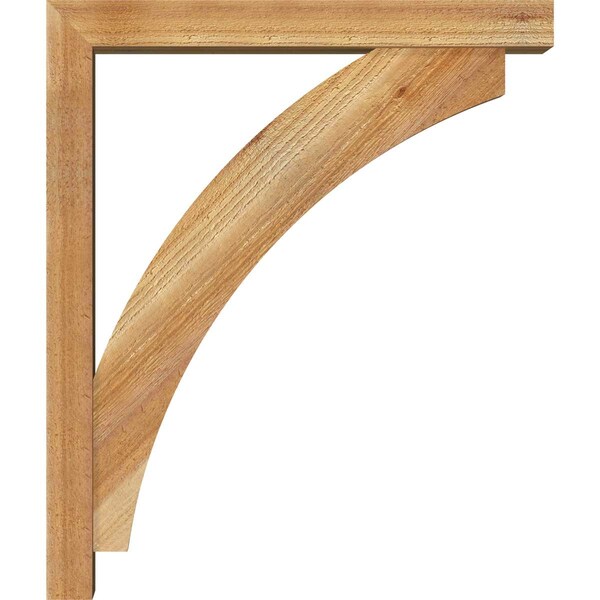 Ekena Millwork Thorton Block Rough Sawn Bracket w/ Offset Brace, Western Red Cedar, 4"W x 22"D x 26"H - BKT0402X22X26THR05RWR