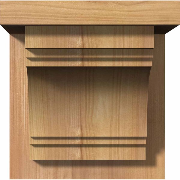 Ekena Millwork Pescadero Smooth Corbel w/Backplate, Western Red Cedar, 7 1/2"W x 8"D x 8"H - COR08X08X08PEC01SWR