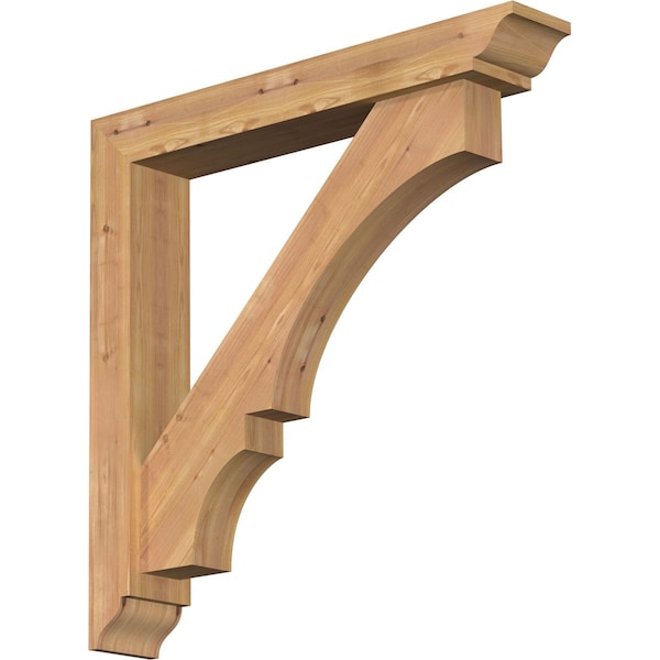 Ekena Millwork Balboa Traditional Smooth Bracket w/ Offset Brace, Western Red Cedar, 5 1/2"W x 34"D x 34"H - BKT0604X34X34BOA01SWR