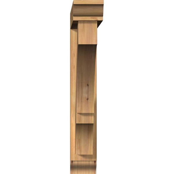 Ekena Millwork Balboa Traditional Smooth Bracket w/ Offset Brace, Western Red Cedar, 5 1/2"W x 34"D x 34"H - BKT0604X34X34BOA01SWR