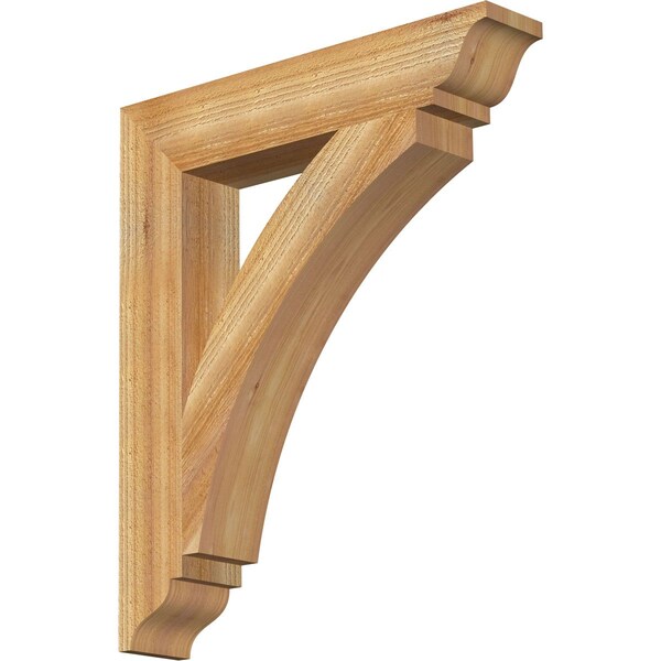 Ekena Millwork Thorton Traditional Rough Sawn Bracket, Western Red Cedar, 4"W x 22"D x 26"H - BKT04X22X26THR01RWR