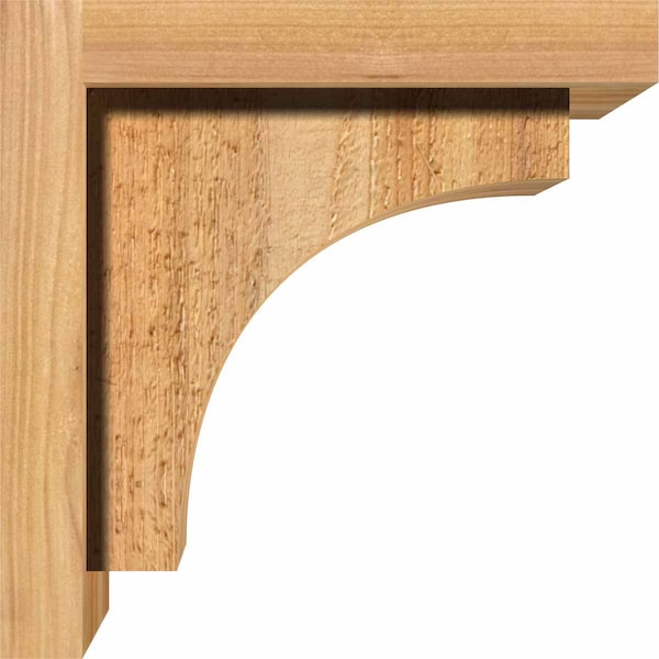 Ekena Millwork Huntington Rough Sawn Corbel w/Backplate, Western Red Cedar, 8"W x 8"D x 8"H - COR08X08X08HUN01RWR