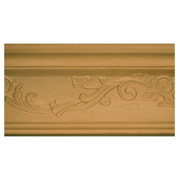 Osborne Wood Products 5 5/8 x 7 x 96 Carved Vine Crown Moulding in Soft Maple - 74661.96M