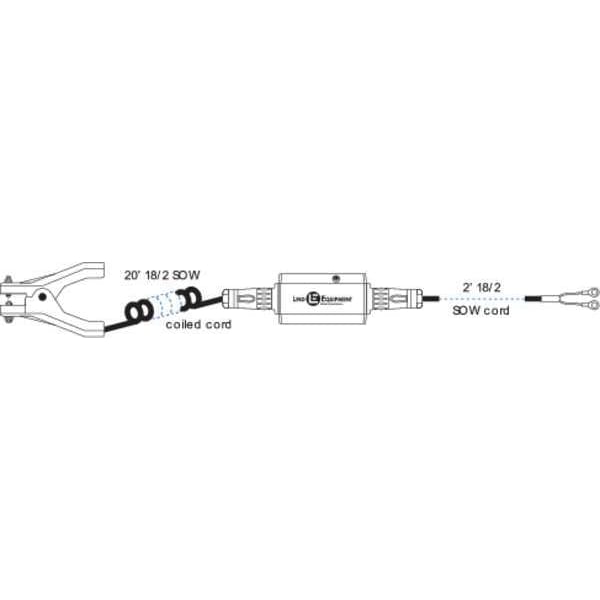 Soporte de pared StaticSure de Lind Equipment, cable en espiral de 20 pies - LE600-20CR-2SL
