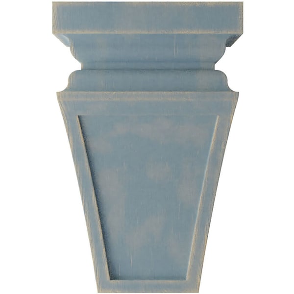 Ekena Millwork 5"W x 5 3/4"D x 10"H Medium Nevio Wood Vintage Decor Corbel, Driftwood Blue - CORWD05X05X10NEBU