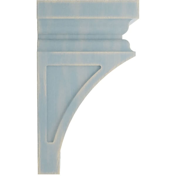 Ekena Millwork 5"W x 5 3/4"D x 10"H Medium Nevio Wood Vintage Decor Corbel, Driftwood Blue - CORWD05X05X10NEBU