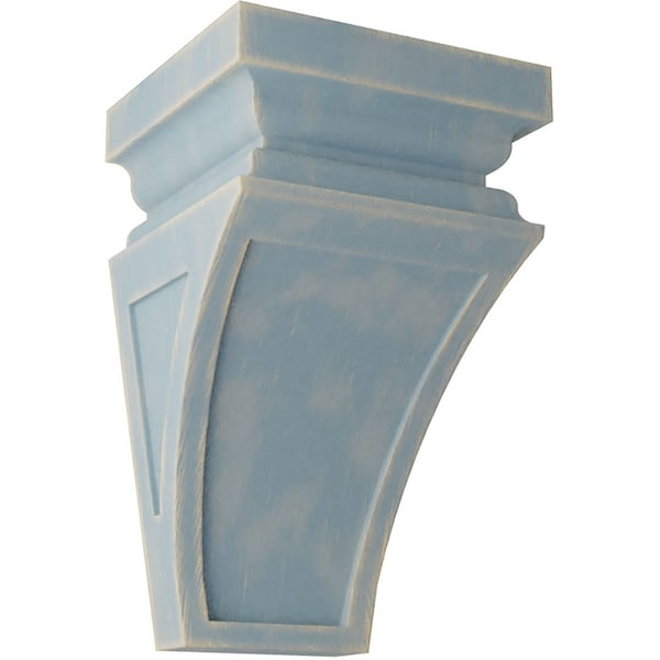 Ekena Millwork 5"W x 5 3/4"D x 10"H Medium Nevio Wood Vintage Decor Corbel, Driftwood Blue - CORWD05X05X10NEBU