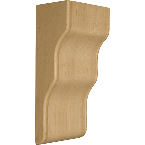 Osborne Wood Products 10 1/2 x 4 1/2 x 3 Chicago Contemporary Bracket w/ Beaded Edge in Beec - 80591BCH