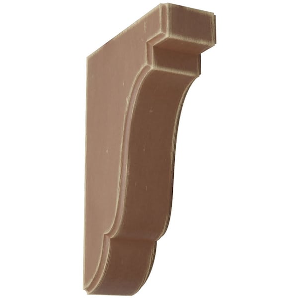 Ekena Millwork 1 3/4"W x 5"D x 7 1/2"H Bedford Wood Vintage Decor Bracket, Weathered Brown - BKTWD02X05X08BEBR