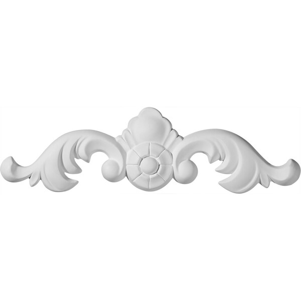 Ekena Millwork 9"W x 2 1/2"H x 3/4"P Daniela Center with Scrolls Onlay - ONL09X02X01DN