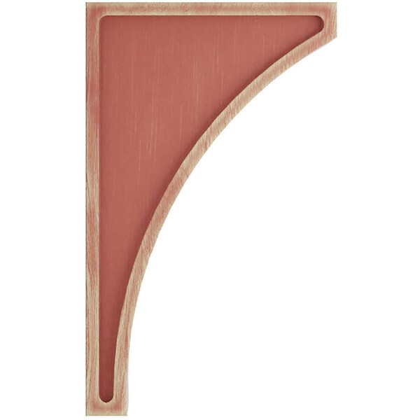 Ekena Millwork 3"W x 8 1/2"D x 14"H Jumbo Lawson Wood Vintage Decor Corbel, Salvage Red - CORWD03X08X14LWRD