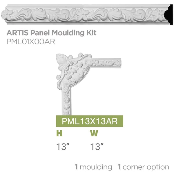 Ekena Millwork SAMPLE - 1 7/8"H x 3/4"P x 12"L Artis Panel Moulding - SAMPLE-PML01X00AR
