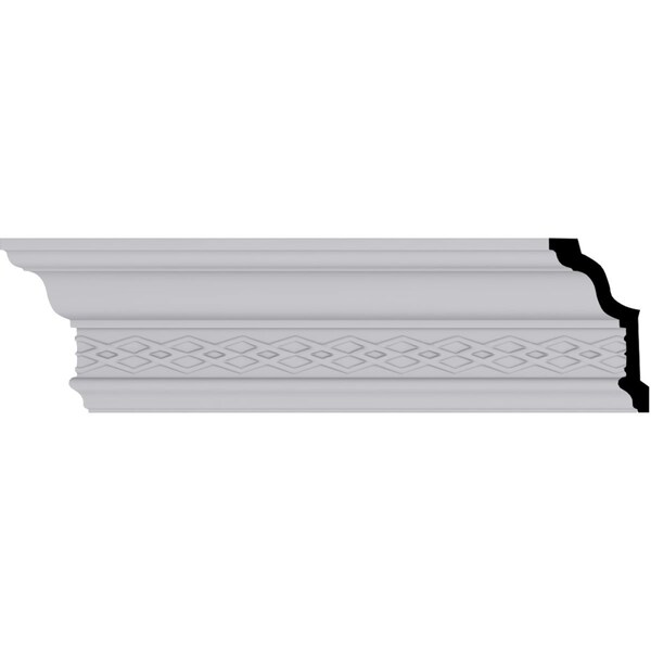 Ekena Millwork 4 1/8"H x 2 3/8"P x 4 7/8"F x 94 1/2"L, (2 3/4" Repeat), Robin Crown Moulding - MLD04X02X04RB