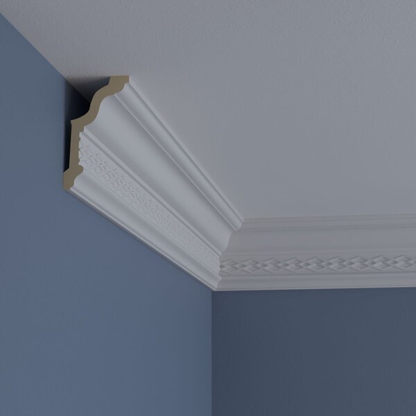Ekena Millwork 4 1/8"H x 2 3/8"P x 4 7/8"F x 94 1/2"L, (2 3/4" Repeat), Robin Crown Moulding - MLD04X02X04RB