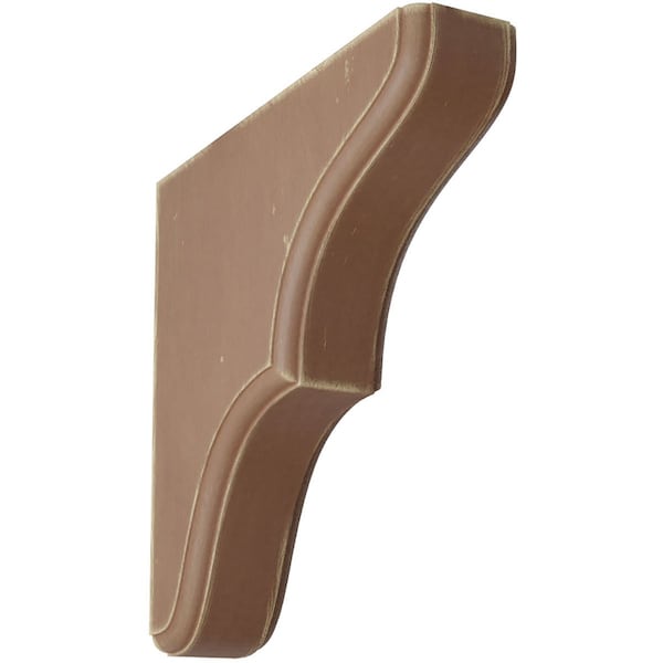 Ekena Millwork 1 3/4"W x 7 1/2"D x 7 1/2"H Stratford Wood Vintage Decor Bracket, Weathered Brown - BKTWD02X08X08STBR