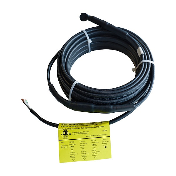 Zoro Select Electric Heating Cable, 240VAC, 24 ft Length, Waterproof, SJTW - 13R099