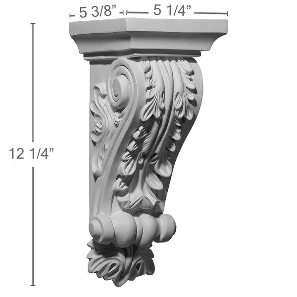 Ekena Millwork 5 1/4"W x 5 3/8"D x 12 1/4"H Damon Corbel - COR05X05X12DA