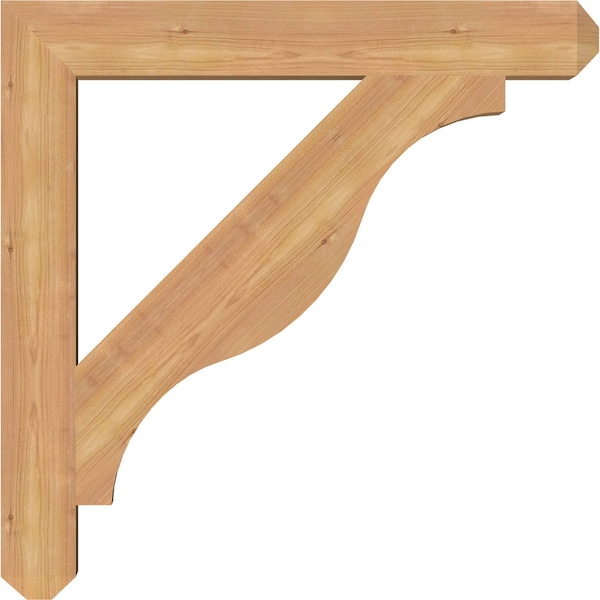 Ekena Millwork Funston Craftsman Smooth Bracket, Western Red Cedar, 3 1/2"W x 28"D x 28"H - BKT04X28X28FST04SWR