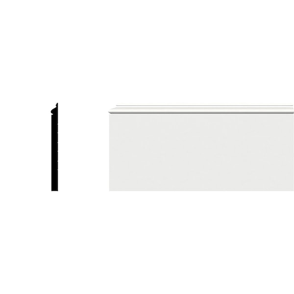 Ekena Millwork 8 1/2"H x 3/4"P x 96"L Combination Base Moulding, PVC - MLD08X01X96COSWPV
