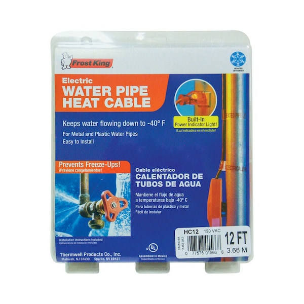 Frost King Frost King 12 ft. L Heating Cable For Water Pipe - HC12A