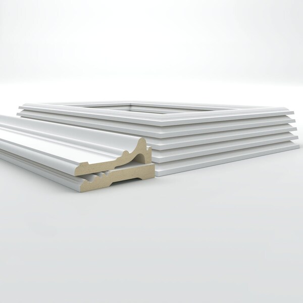 Ekena Millwork 94 1/2"L (Adjustable 40"H to 44"H) Ashford Square Panel Traditional Wainscot Paneling Kit - WPKUSQ081P040