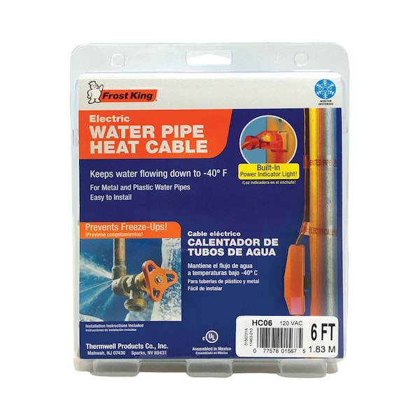 Frost King Frost King 6 ft. L Heating Cable For Roof and Gutter/Water Pipe - HC6A