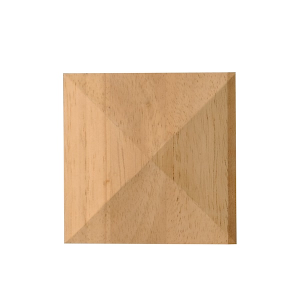Osborne Wood Products 3 1/2 x 3 1/2 x 5/8 Large Classic Pyramid Block in Rubberwood <sma - 892064RW