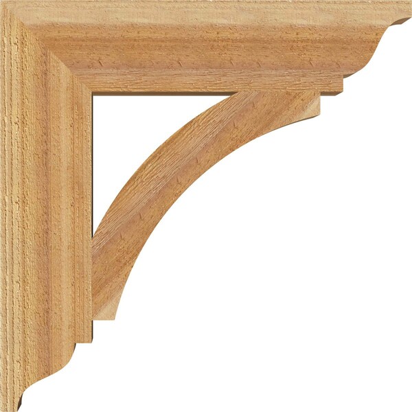 Ekena Millwork Thorton Traditional Rough Sawn Bracket, Western Red Cedar, 4"W x 18"D x 18"H - BKT04X18X18THR01RWR