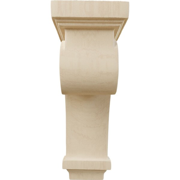 Ekena Millwork 3 1/4"W x 5"D x 9"H Scroll Corbel, Rubberwood - COR03X05X09SCRW