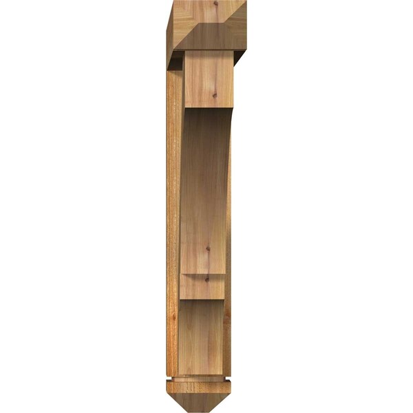 Ekena Millwork Balboa Arts and Crafts Rough Sawn Bracket w/ Offset Brace, Western Red Cedar, 6"W x 36"D x 36"H - BKT0604X36X36BOA03RWR