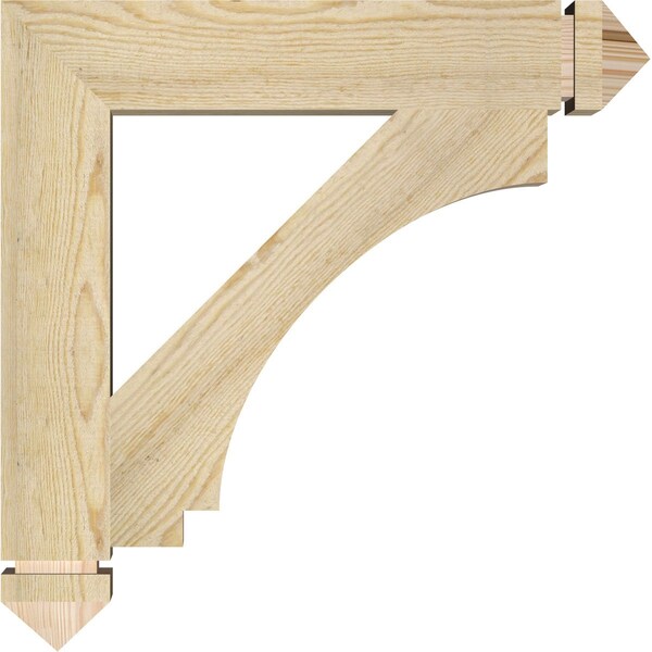 Ekena Millwork Imperial Arts & Crafts Rough Sawn Bracket, Douglas Fir, 4"W x 24"D x 24"H - BKT04X24X24IMP03RDF