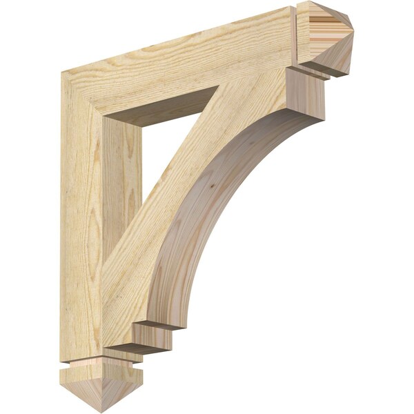 Ekena Millwork Imperial Arts & Crafts Rough Sawn Bracket, Douglas Fir, 4"W x 24"D x 24"H - BKT04X24X24IMP03RDF