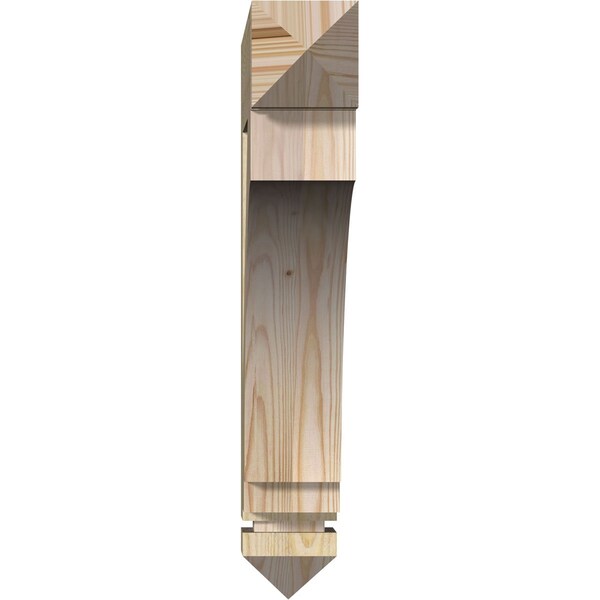 Ekena Millwork Imperial Arts & Crafts Rough Sawn Bracket, Douglas Fir, 4"W x 24"D x 24"H - BKT04X24X24IMP03RDF