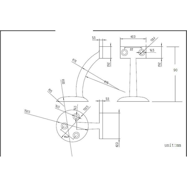 Onward 3 18inch 79 mm Handrail Bracket, Satin Nickel - 22820SNV