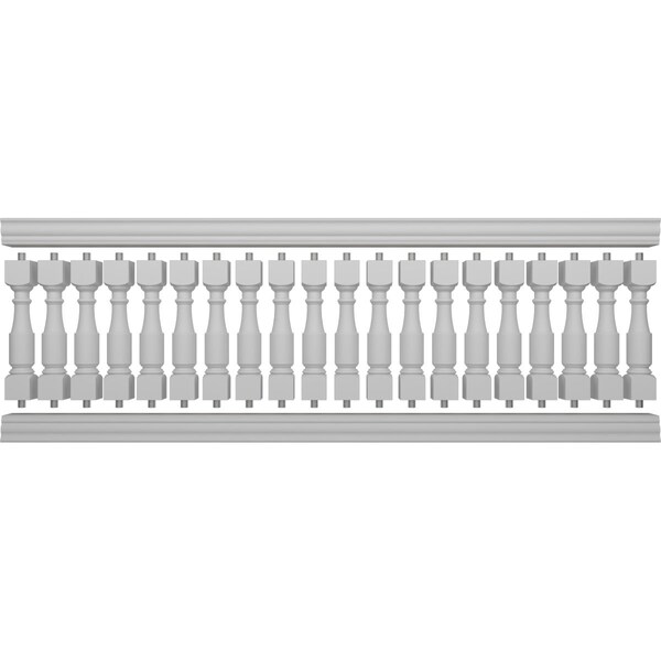 Ekena Millwork Fiberthane Hamilton Balustrade Railing Kit Style A (6 7/8" On-Center Spacing to Pass 4" Sphere Code) - BALK42X132HMA