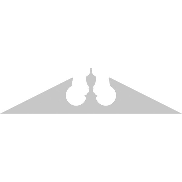 Ekena Millwork Acorn Architectural Grade PVC Pediment, 68"W x 17"H x 2-3/4"P (Pitch 6/12) - PEDPS068X170ACR00