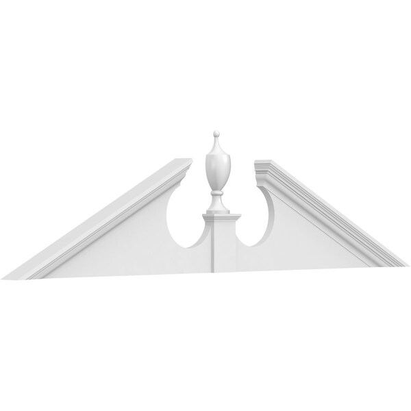 Ekena Millwork Acorn Architectural Grade PVC Pediment, 68"W x 17"H x 2-3/4"P (Pitch 6/12) - PEDPS068X170ACR00