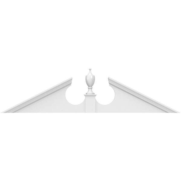 Ekena Millwork Acorn Architectural Grade PVC Pediment, 68"W x 17"H x 2-3/4"P (Pitch 6/12) - PEDPS068X170ACR00