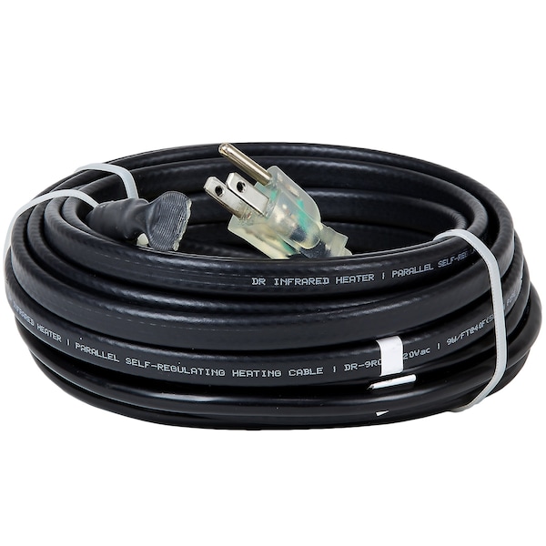 Dr Infrared Heater Heating Cables for Pipes and Roof De-Icing, Self-Regulating with Thermostat, 120-Volt/72-Watt/6 ft. - DR-9RC1006